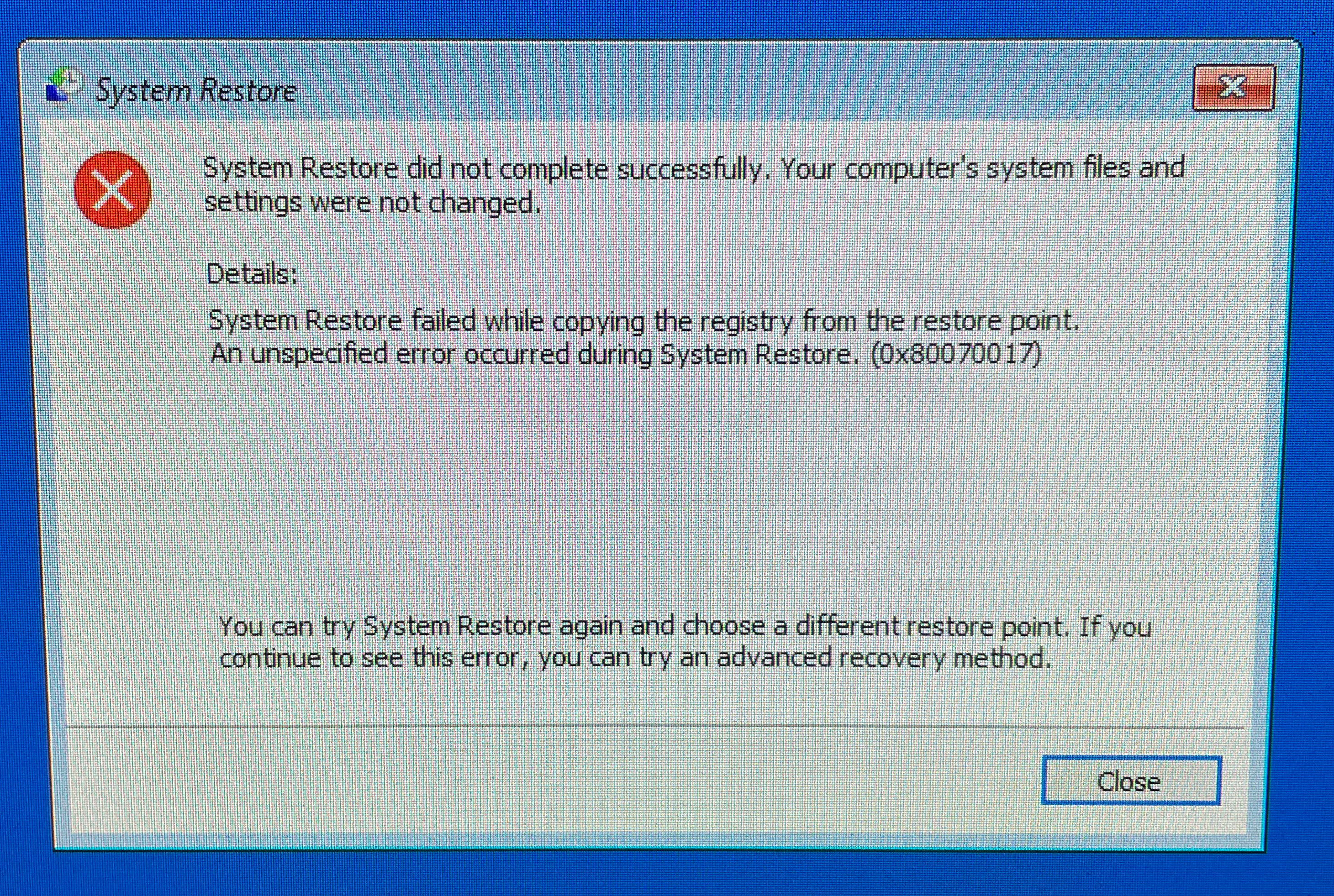 System restore